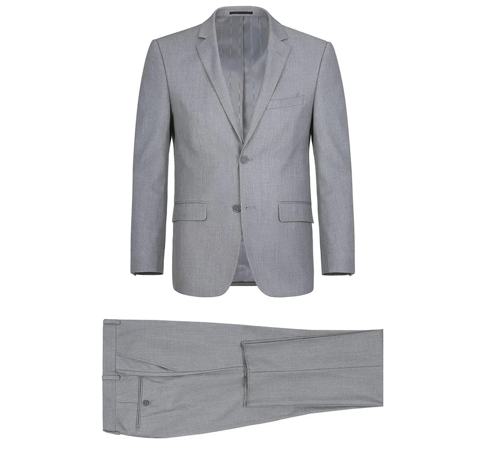 Vanderbilt Collection- Classic 2 Piece Suit 2 Buttons Regular Fit In Gray 3 Vanderbilt Collection- Classic 2 Piece Suit 2 Buttons Regular Fit In Gray - Image 3