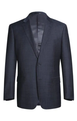 Wool Blend Regular Fit Suit 2 Piece Suit 2 Button In Navy