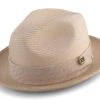 Beige Braided Two Tone Snap Brim Pinch Hat
