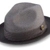 Gray Braided Two Tone Snap Brim Pinch Hat