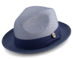 Sapphire Braided Two Tone Snap Brim Pinch Hat