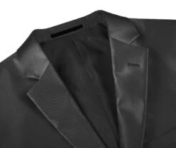 Black Regular Fit Sharkskin Italian Styled 2 Piece Suit -Outlet Suit Refined Store 207 1 3