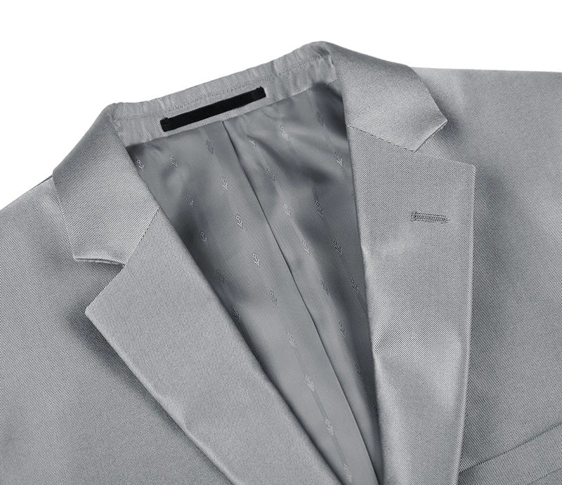 Gray Regular Fit Sharkskin Italian Styled 2 Piece Suit 3 Gray Regular Fit Sharkskin Italian Styled 2 Piece Suit - Image 3