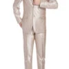Beige Regular Fit Sharkskin Italian Styled 2 Piece Suit