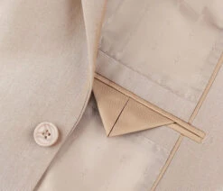 Beige Regular Fit Sharkskin Italian Styled 2 Piece Suit -Outlet Suit Refined Store 207 3 4