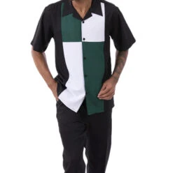 Emerald Green Color Block Walking Suit 2 Piece Short Sleeve Set -Outlet Suit Refined Store 2301Emerald 1 1080x fdcf99a7 8f8b 4ddc 9b63 ebb47b2d13de