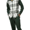 Green Plaid 2 Piece Long Sleeve Walking Suit Set