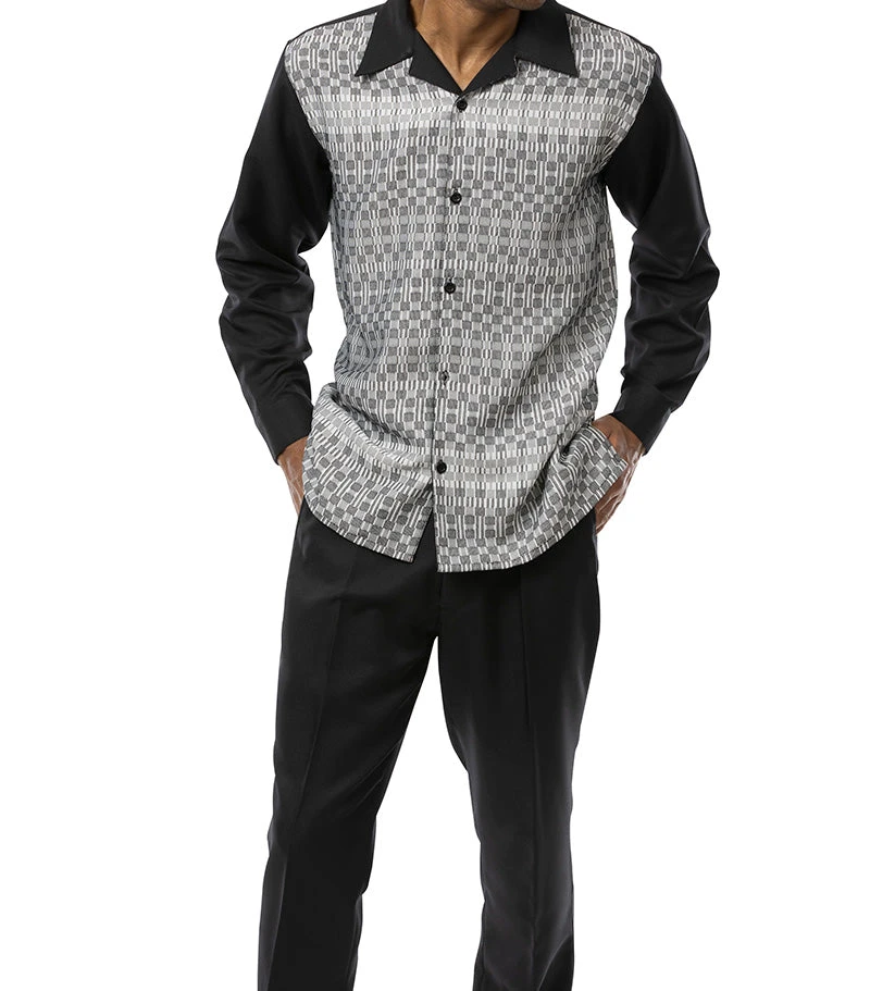 Black 2 Piece Long Sleeve Walking Suit Set 1 Black 2 Piece Long Sleeve Walking Suit Set