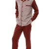 Brick Checkered 2 Piece Long Sleeve Walking Suit Set