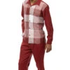 Burgundy Tone-on-Tone Windowpane 2 Piece Long Sleeve Walking Suit Set