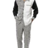Black Checkered 2 Piece Long Sleeve Walking Suit Set
