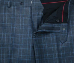 Regular Fit 2 Piece Dress Suit Windowpane In Blue 11 Regular Fit 2 Piece Dress Suit Windowpane In Blue -Outlet Suit Refined Store 293 6 6