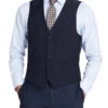 Bevagna Collection - Wool Suit Dress Vest 5 Buttons Regular Fit In Navy
