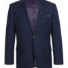 (52L) Wool Regular Fit Blazer Solid Color In Dark Navy
