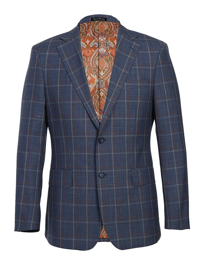 English Laundry 2-Piece Check Wool Linen Blend Slim Fit Suit 1 English Laundry 2-Piece Check Wool Linen Blend Slim Fit Suit