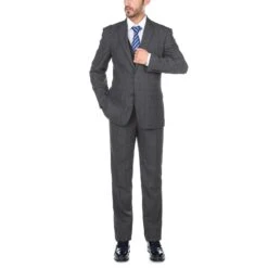 San Gemini Collection - 3 Piece Suit 2 Buttons Gray Glen Plaid Regular Fit -Outlet Suit Refined Store 2 30273bfe a4fe 42d1 aa88 00800f71d3ea