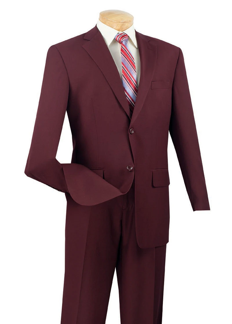 Monte Carlo Collection - Regular Fit 2 Piece 2 Button Textured Weave Burgundy 1 Monte Carlo Collection - Regular Fit 2 Piece 2 Button Textured Weave Burgundy