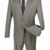 Monte Carlo Collection - Regular Fit 2 Piece 2 Button Textured Weave In Gray