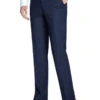 (40" Waist) 100% Wool Dress Pants Regular Leg Un-Hemmed Bottoms In Navy
