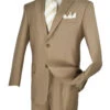 (40S) Regular Fit Suit 2 Button 2 Piece In Khaki