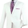 (36S) Regular Fit Suit 2 Button 2 Piece In White