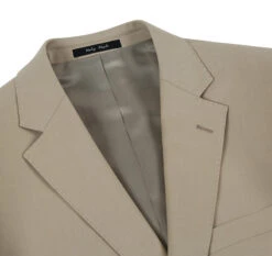 Bevagna Collection - Beige 100% Virgin Wool Regular Fit Pick Stitched 2 Piece Suit -Outlet Suit Refined Store 3 s