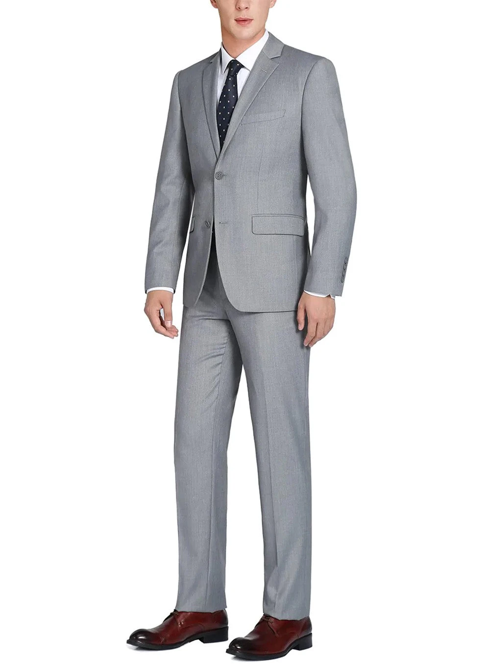 Vanderbilt Collection- Classic 2 Piece Suit 2 Buttons Regular Fit In Gray 2 Vanderbilt Collection- Classic 2 Piece Suit 2 Buttons Regular Fit In Gray - Image 2