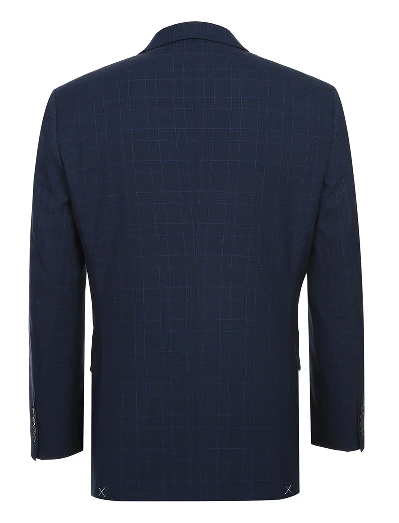 Regular Fit 2 Piece Suit Blue Check 3 Regular Fit 2 Piece Suit Blue Check - Image 3