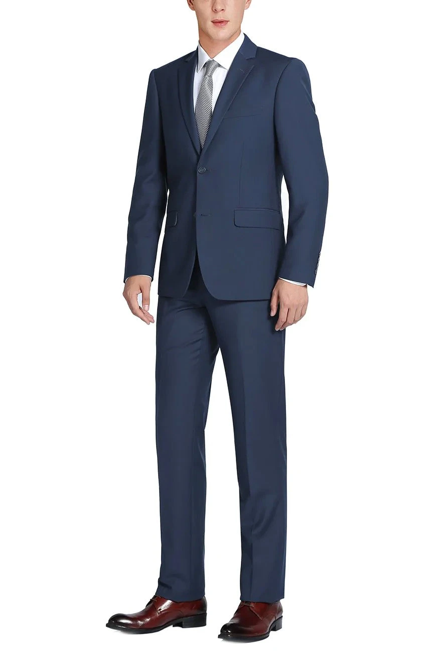 Vanderbilt Collection - Classic 2 Piece Suit 2 Buttons Regular Fit In Navy 1 Vanderbilt Collection - Classic 2 Piece Suit 2 Buttons Regular Fit In Navy