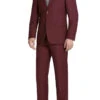 Vanderbilt Collection - Classic 2 Piece Suit 2 Buttons Regular Fit In Burgundy