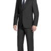 Bevagna Collection - Black 100% Virgin Wool Regular Fit Pick Stitched 2 Piece Suit