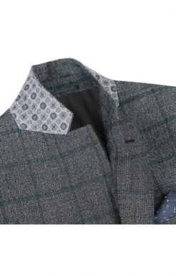 (42R, 44L) Wool Blend Plaid Pattern Regular Fit 2 Button Blazer In Grayish Brown 6 (42R, 44L) Wool Blend Plaid Pattern Regular Fit 2 Button Blazer In Grayish Brown -Outlet Suit Refined Store 3 add3705c a817 4837 9c01 8e2ff637a524