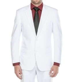 Vanderbilt Collection - Classic 2 Piece Suit 2 Buttons Regular Fit In White