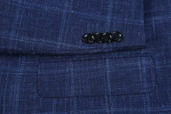 Wool And Silk Regular Fit Blazer Windowpane Pattern In Navy 10 Wool And Silk Regular Fit Blazer Windowpane Pattern In Navy -Outlet Suit Refined Store 4Z8A0629