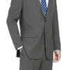 Trevi Collection - 2 Piece Suit 2 Buttons Windowpane Regular Fit In Gray