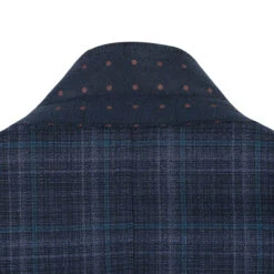 Wool Blend Regular Fit Stretch Checked Blazer In Navy -Outlet Suit Refined Store 4Z8A2093 1944x 915acc4e e484 428f bd51 4908e8b8ff94