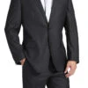 100% Virgin Wool Regular Fit 2 Piece Suit 2 Button In Charcoal