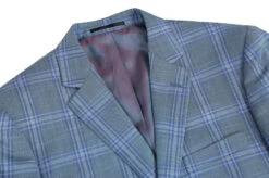 Regular Fit 2 Piece Suit Glen Plaid In Blue -Outlet Suit Refined Store 4Z8A4184s