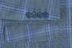 Regular Fit 2 Piece Suit Glen Plaid In Blue -Outlet Suit Refined Store 4Z8A4186s