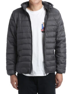 Men's Quilted Puffer Jacket With Detachable Hood In Gray -Outlet Suit Refined Store 4Z8A5873 S f46fff0c 675f 422f 8aa2 e0dfddfa0e95