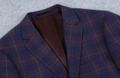Slim Fit Blazer Glen Plaid In Blue -Outlet Suit Refined Store 4Z8A6892 s