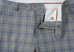 100% Wool Regular Fit 2 Piece Windowpane Dress Suit In Gray -Outlet Suit Refined Store 4Z8A7588