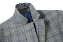 100% Wool Regular Fit 2 Piece Windowpane Dress Suit In Gray -Outlet Suit Refined Store 4Z8A7605