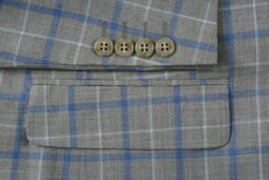 100% Wool Regular Fit 2 Piece Windowpane Dress Suit In Gray -Outlet Suit Refined Store 4Z8A7607