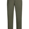 Stretch Cotton Flat Front Pants Straight Legs In Olive