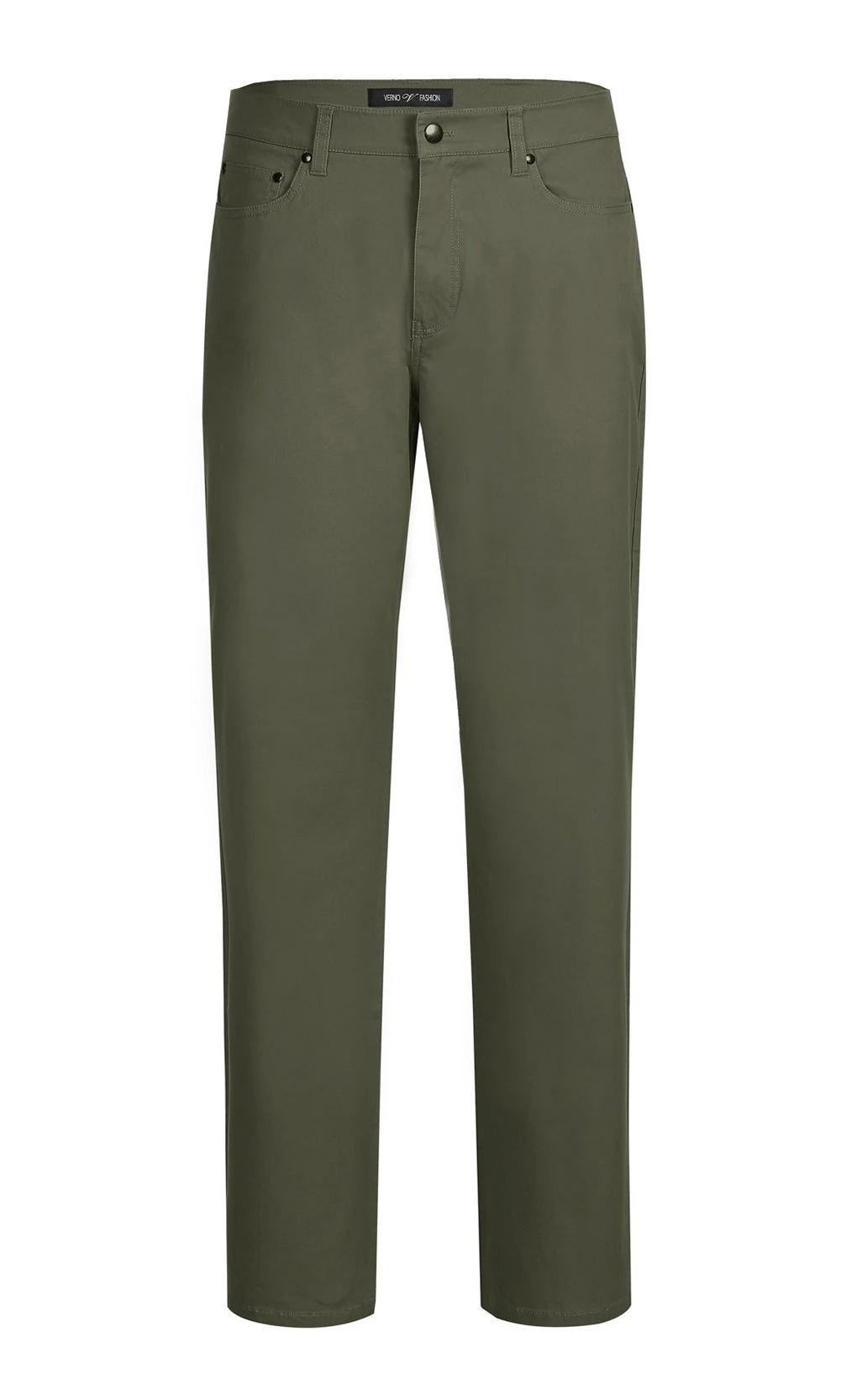 Stretch Cotton Flat Front Pants Straight Legs In Olive 1 Stretch Cotton Flat Front Pants Straight Legs In Olive
