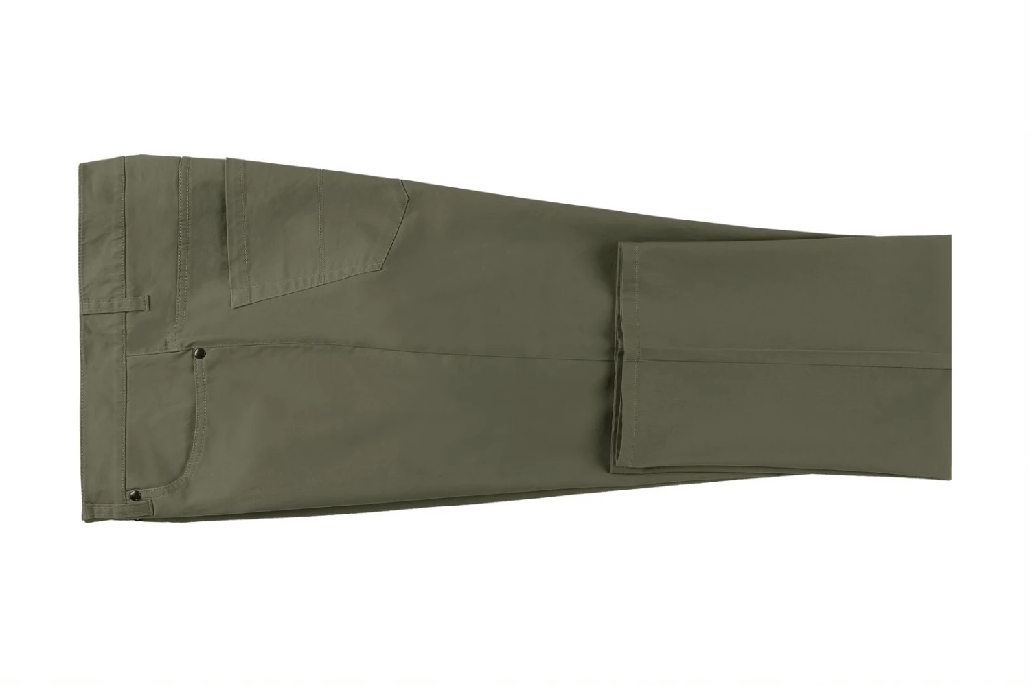 Stretch Cotton Flat Front Pants Straight Legs In Olive 3 Stretch Cotton Flat Front Pants Straight Legs In Olive - Image 3