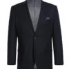 Wool Regular Fit Blazer Solid Color In Black