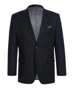 Wool Regular Fit Blazer Solid Color In Black