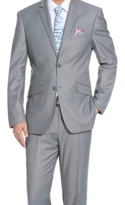 Performance Stretch Suit 2 Piece Slim Fit In Gray